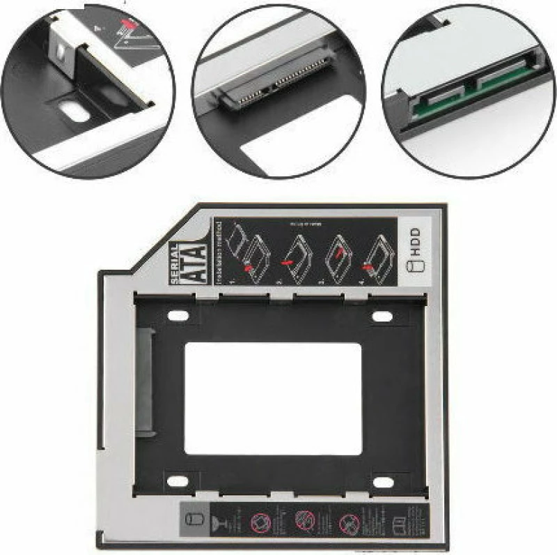 Caddy Θήκη SATA 3 για 2o Σκληρό Δίσκο με Πρόσοψη & Led Ένδειξη (9.5mm) (OEM)