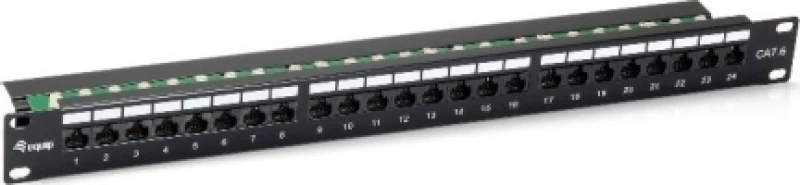 Patch Panel 19" 24 Port Cat6 UTP Μαύρο