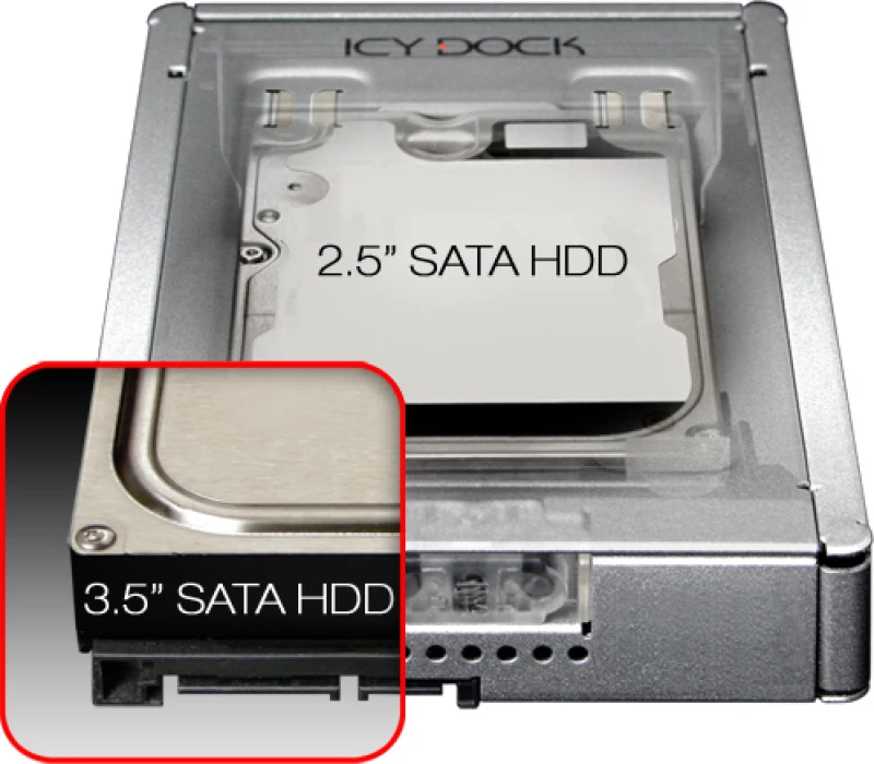 Πλαίσιο Για Σκληρούς Δίσκους Icy Dock Mb982Sp-1S Silver | 2.5"To 3.5" Sata&Ssd Converter