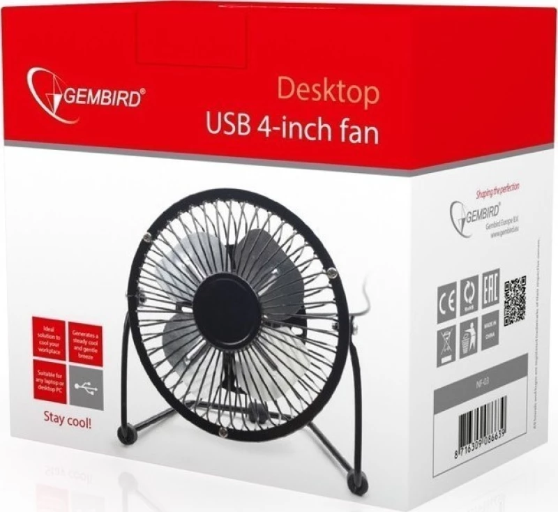 Gembird USB Desktop Mini 4" Fan Black
