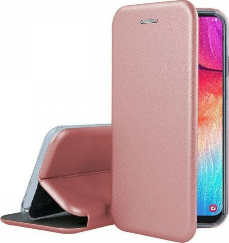 Oem Θήκη Βιβλίο Smart Magnet Elegance για Xiaomi Redmi Note 10 4g / 10 s Ροζ-Χρυσό