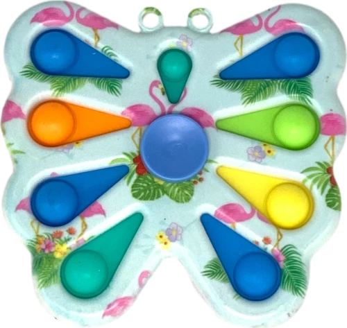 Pop It Fidget Σκληρή Παλέτα -Σπίνερ πολύχρωμο Με Πεταλούδες 12,5*12cm