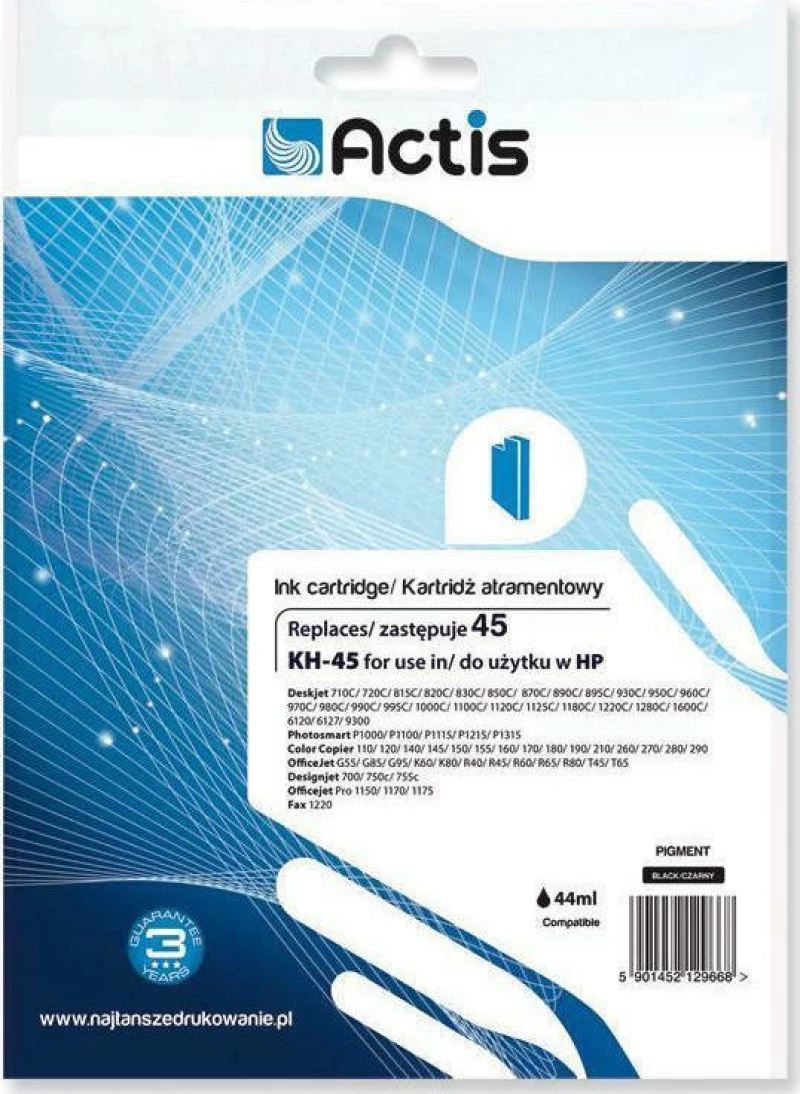 Actis Συμβατό Μελάνι HP 45 Μαύρο