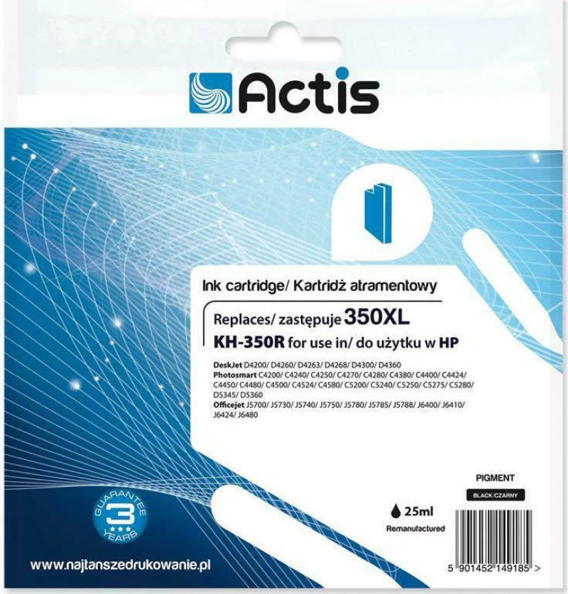 Actis Συμβατό Μελάνι HP 350XL Μαύρο