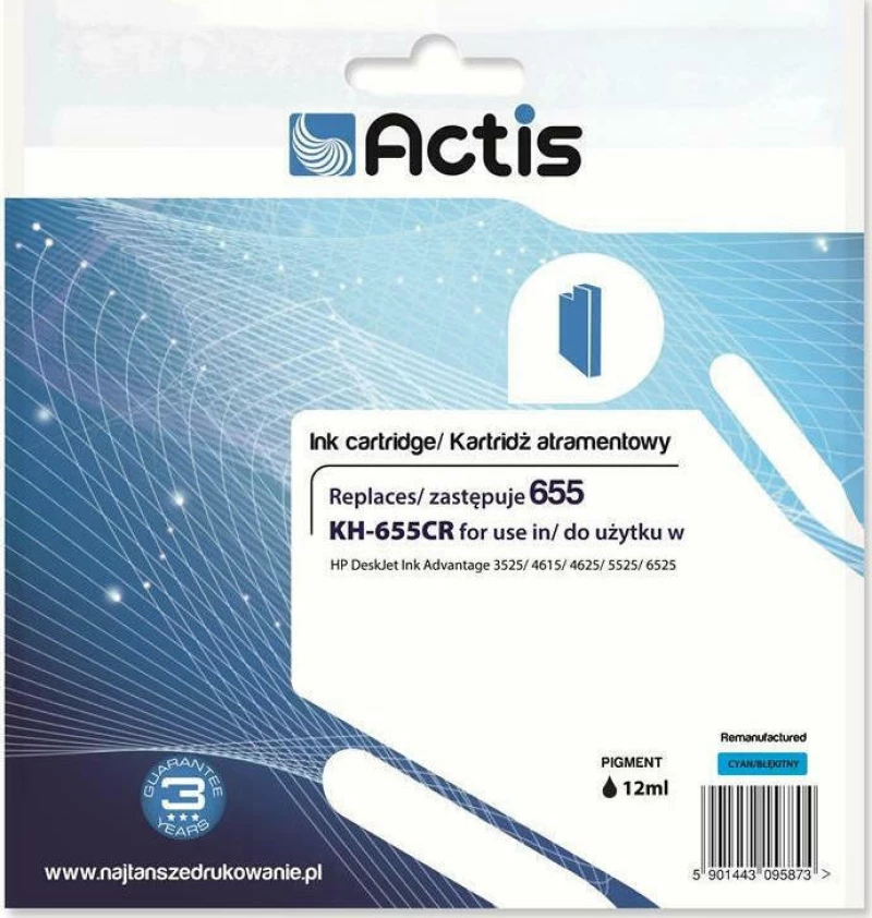 Actis Συμβατό Μελάνι HP 655 Κυανό