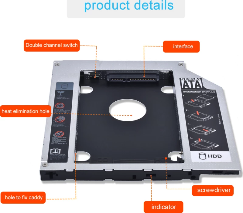 Θήκη Σληρού Δίσκου Hdd (Caddy) 12.7Mm Rack-Caddy/Hdd/12.7-02Bk