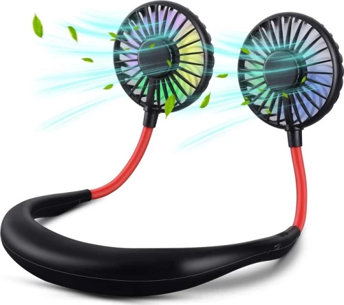 Φορητός περιστρεφόμενος ανεμιστήρας λαιμού Μαύρο