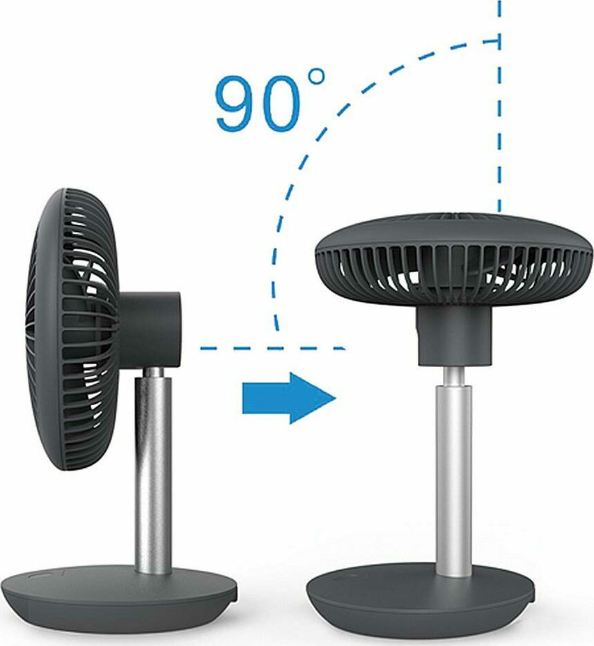 Zilan Μικρός Επαναφορτιζόμενος Επιτραπέζιος Ανεμιστήρας Μαύρο