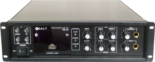 Koda-React Pa-70 Ενισχυτής Ήχου Pa, 90W Max 55W Rms, 100V