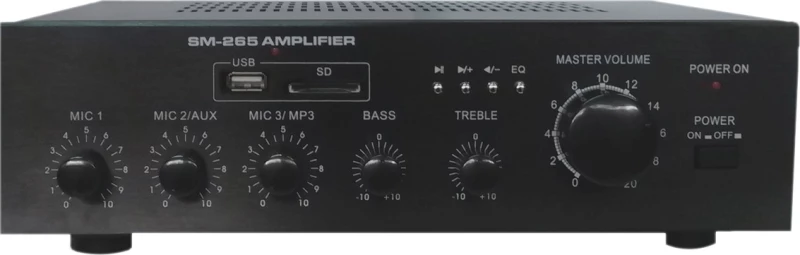 Metro Sm-265 Μίκτης - Ενισχυτής 60W Rms/100V 3 Εισόδων Με Usb Player