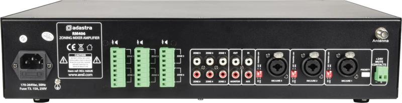 Adastra Ad-Rm406 Ενισχυτής-Μίκτης 6 Ζωνών Με Usb/Sd/Fm/Bluetooth 6X40W Rms (Τεμάχιο)