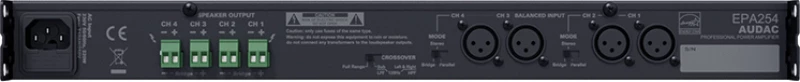 Audac EPA-254 Τετρακάναλος τελικός ενισχυτής 4x250W