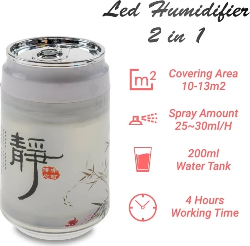 Led Humidifier 2 in 1 Λευκό
