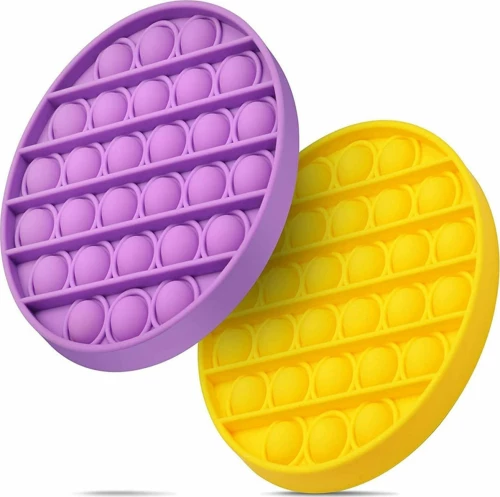 Pop It Fidget – Συσκευασία 2 τεμαχίων Round - Yellow & Purple – (2τμχ)