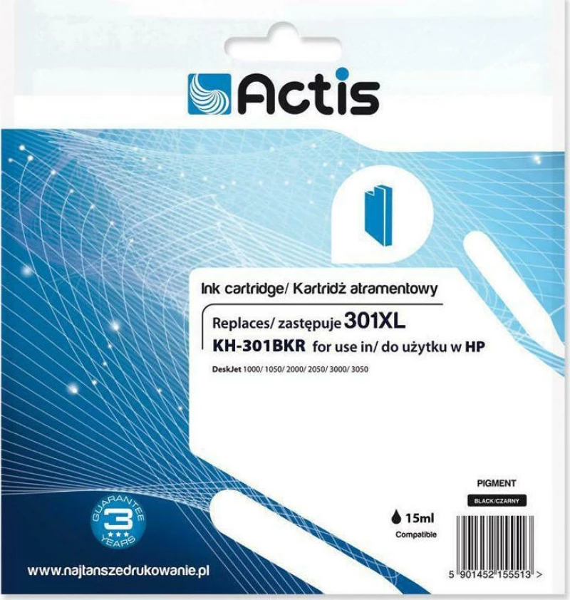 Actis Συμβατό Μελάνι HP 301XL Μαύρο