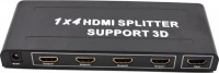 Splitter HDMI 1x4 Με 1 Είσοδο Και 4 Εξόδους, Με Υποστήριξη 3D - OEM