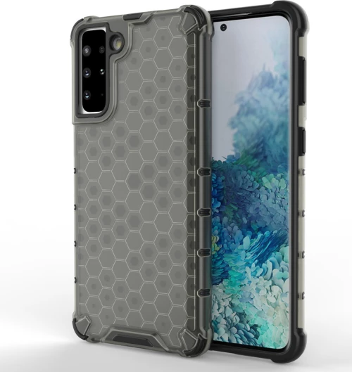 Honeycomb Case armor cover with TPU Bumper for Samsung Galaxy S21+ 5G (S21 Plus 5G) black