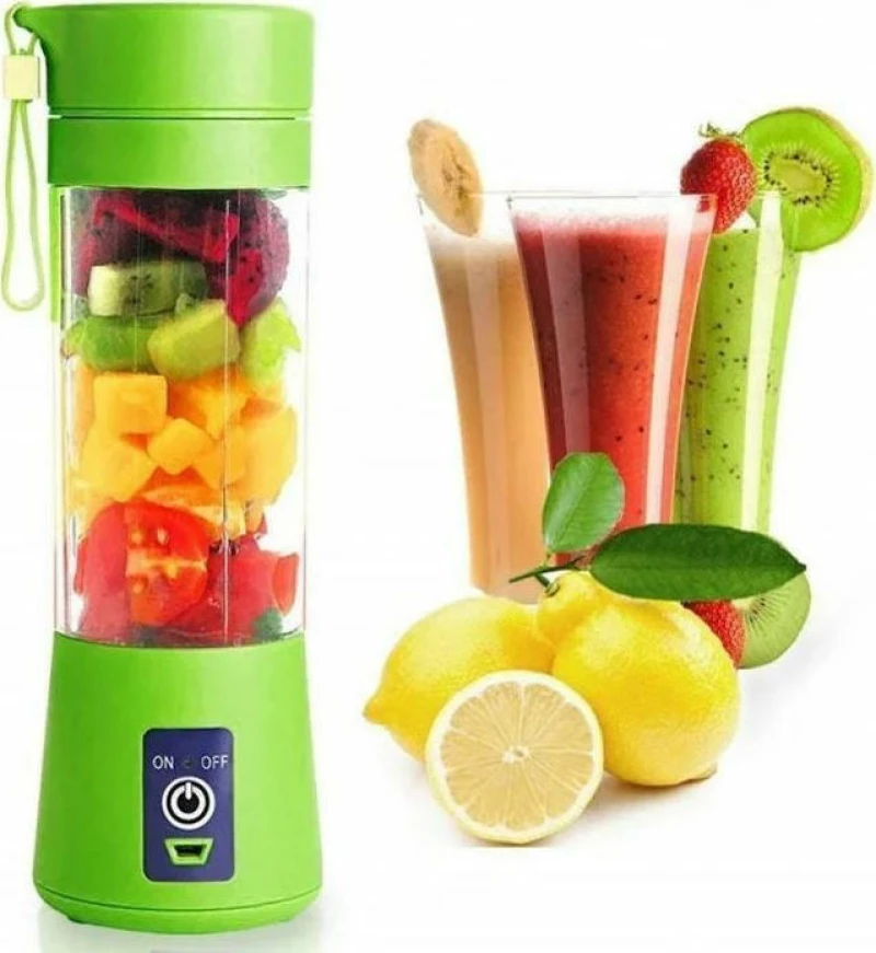 HM-03 Mini Μπλέντερ για Smoothies με Κανάτα 0.38lt και Ισχύ 380Watt Green