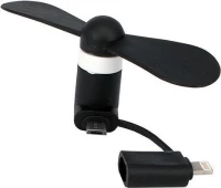 Lightning/microUSB mini Fan Black