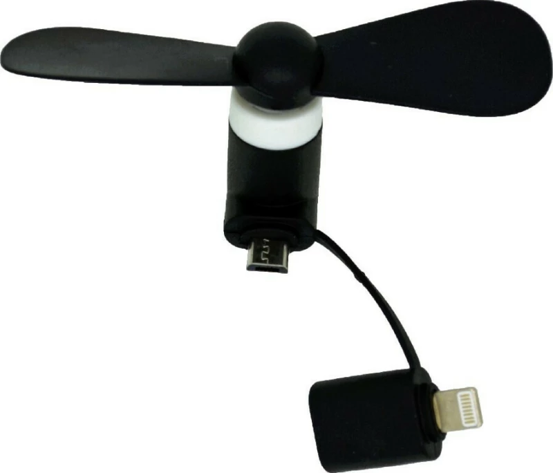 Lightning/microUSB mini Fan Black