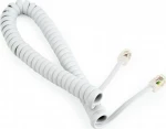 Cablexpert Σπιράλ Τηλεφωνικό Καλώδιο RJ11 6P4C 2m Λευκό (GM-TEL-SPIRAL-WHITE)