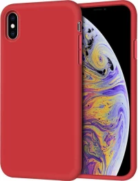 Apple iPhone Xs Max 6.5" - Slim Liquid Silicone Gel Rubber Case Soft Touch Back Cover Chili Red (oem)