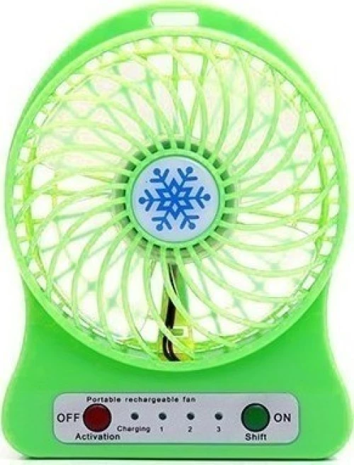 USB Fan with Rechargeable Battery Green