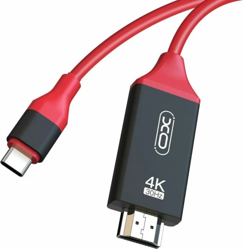 XO GB-005 HDMI 1.4 Cable HDMI male - USB-C male 2m Κόκκινο