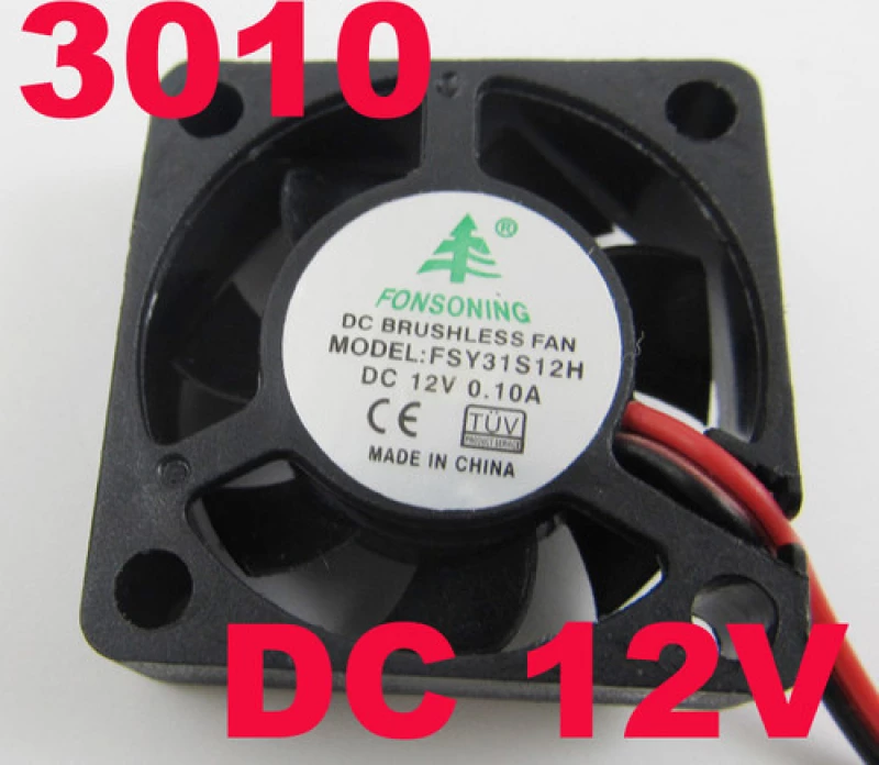 30 x 30x 10mm 12v Brushless DC Cooling Fan 7 Blades DC 3010 31S12M