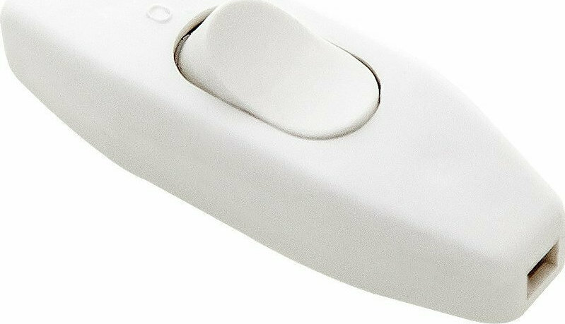 Διακόπτης Καλωδίου Λευκός 2.5Α 250V