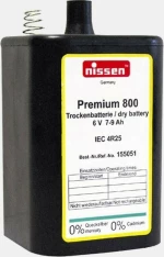 ΜΠΑΤΑΡΙΑ ΤΟΥΒΛΟ 6V, 7-9Ah NISSEN Premium 800 - 4R25P Germany
