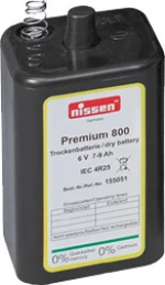 ΜΠΑΤΑΡΙΑ ΤΟΥΒΛΟ 6V, 7-9Ah NISSEN Premium 800 - 4R25P Germany
