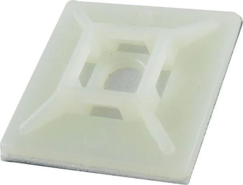 Νάιλον Στήριγμα Βάση Αυτοκόλλητο 20 x 20mm (10τμχ) (Λευκό) (OEM)