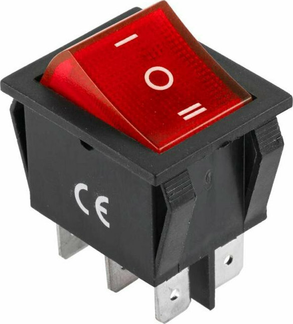 Διακόπτης IRS-203-1C ON-OFF-ON 6P Κόκκινος