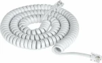 Καλώδιο Ακουστικού 4P4C Spiral Λευκό 4.2m, 4704
