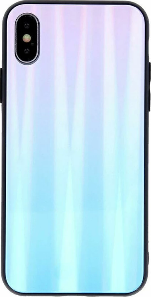 Aurora Glass Case Back Cover (iPhone XS Max) blue-pink