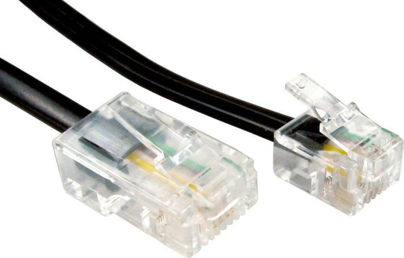 Flat Τηλεφωνικό Καλώδιο RJ11 6P4C 3m Μαύρο (68195)