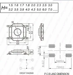 TS-1252 DIP Tact Μικροδιακόπτης 4 Pin DC 12V 0.5A (5.2x5.2x8.0mm) (OEM)