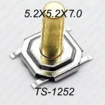 TS-1252 DIP Tact Μικροδιακόπτης 4 Pin DC 12V 0.5A (5.2x5.2x7.0mm) (OEM)