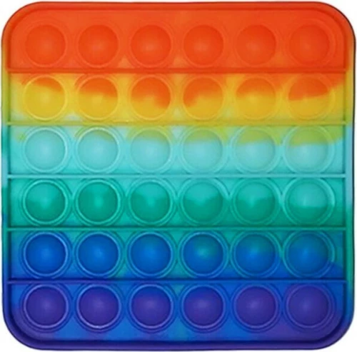 XD32346A Anti Stress Fidget Bubble Pop Αγχολυτικό Παιχνίδι Sqare RAINBOW