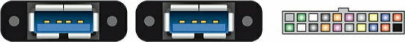 Καλώδιο USB 3.0 19pin Θηλυκό Σύνδεσης Μητρικής σε 2x USB 3.0 Θηλυκό (80cm) (Μαύρο) (OEM)