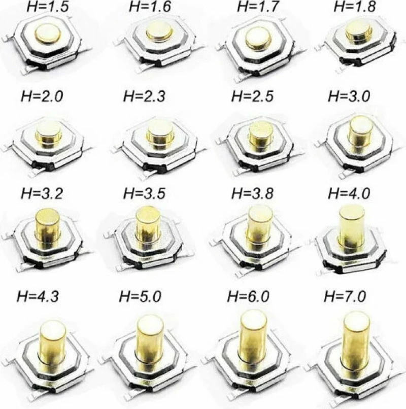 TS-1252 DIP Tact Μικροδιακόπτης 4 Pin DC 12V 0.5A (5.2x5.2x4.0mm) (OEM)