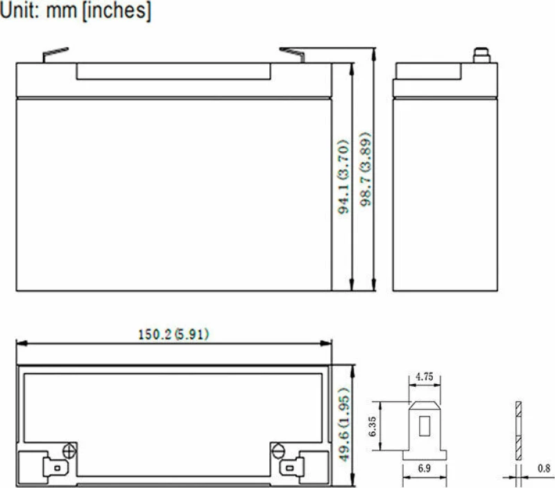 NOD LAB 6V12AH Lead Acid Battery