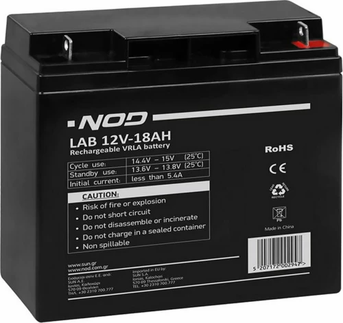 NOD LAB 12V18AH Lead Acid Battery