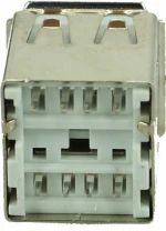 USB 2.0 Connector Double, Down, Silver/White (CON-U006)