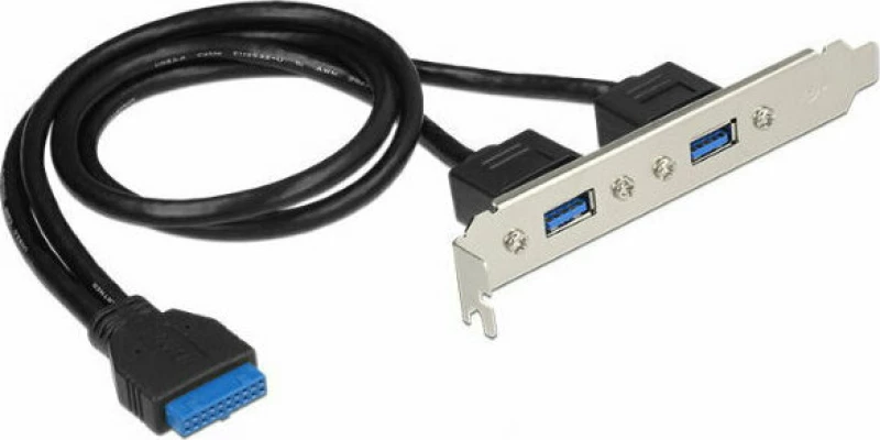 PCI Βραχιώνας 19pin Θηλυκό Σύνδεσης Μητρικής σε Διπλό USB 3.0 Θηλυκό (50cm) (OEM)