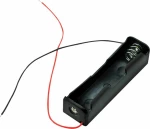 Θήκη μίας θέσεως για μπαταρία 18650(3,7V) με καλώδια σύνδεσης.