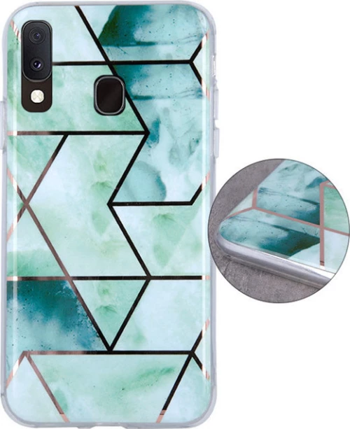 Geometric Marmur Case for Samsung A20e green