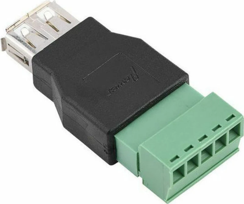 USB-A Female to 5-Pin removable terminal connector