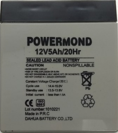Μπαταρία 12V/5AΗ POWERMOND Επαναφορτιζόμενη μολύβδου
